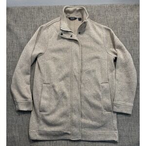 Lands' End Women's Beige Zip Up And Snap Up Jacket Size Large‎ With Pockets